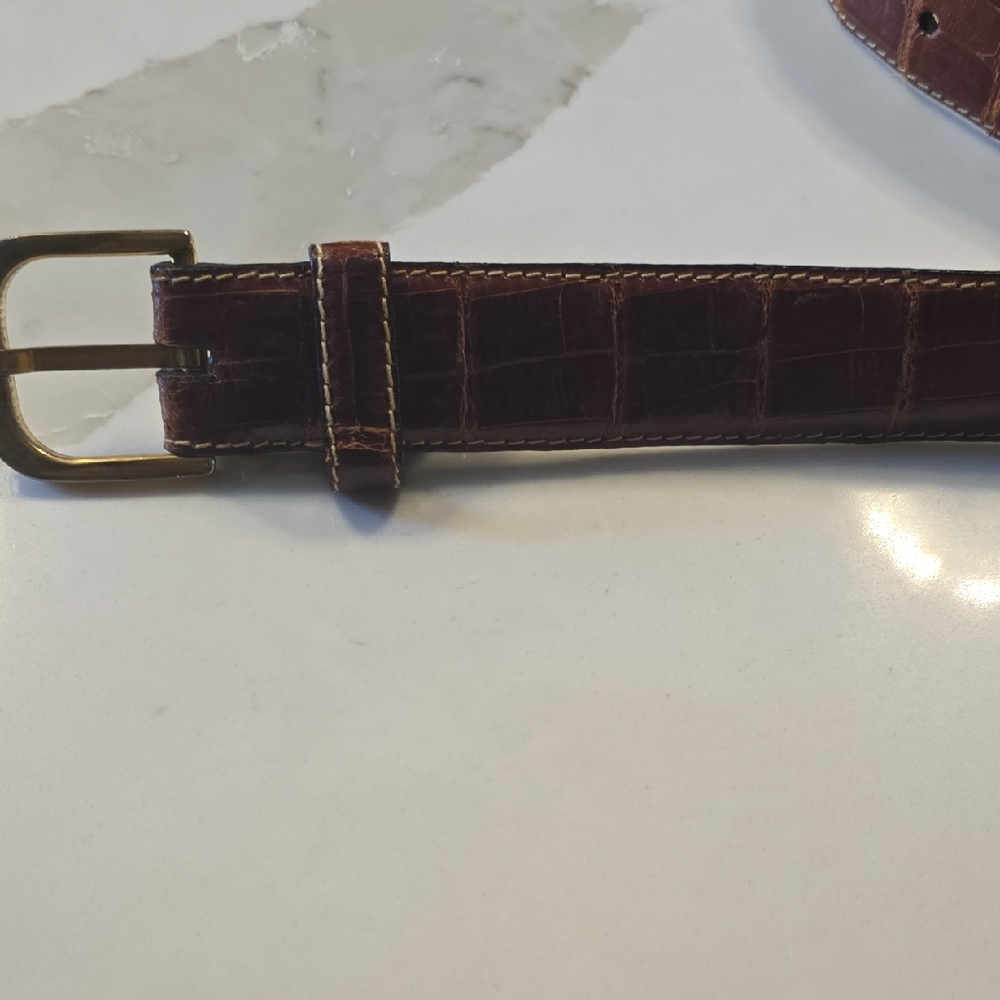 Elegant Crocodile Leather Belt